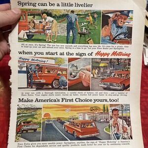 Vintage ENCO HUMBLE GASOLINE - 1963 Print Ad‎ Advertisement Original